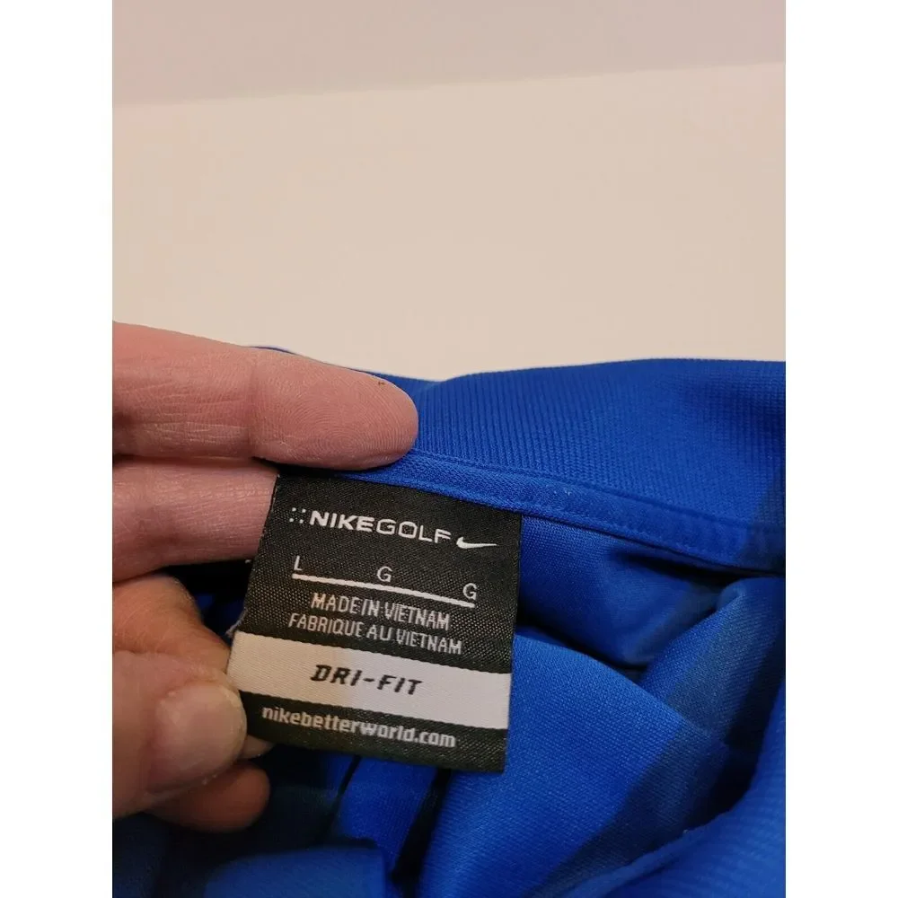 Nike‎ Golf, blue polo, size L, Shawnee cup team logo